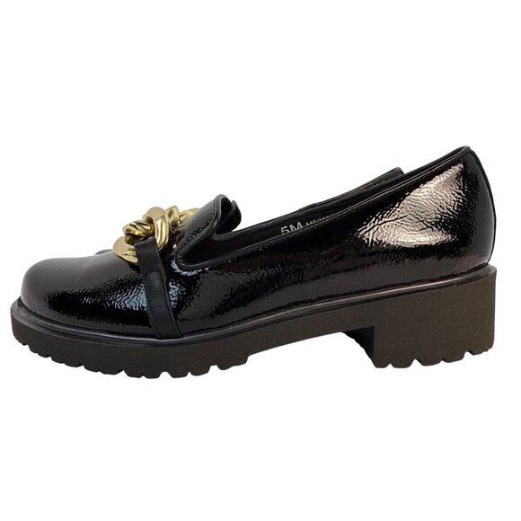 Munro Women's Viv Black Patent Leather Gold Accent Platform Loafer Size 5 M - Picture 5 of 11